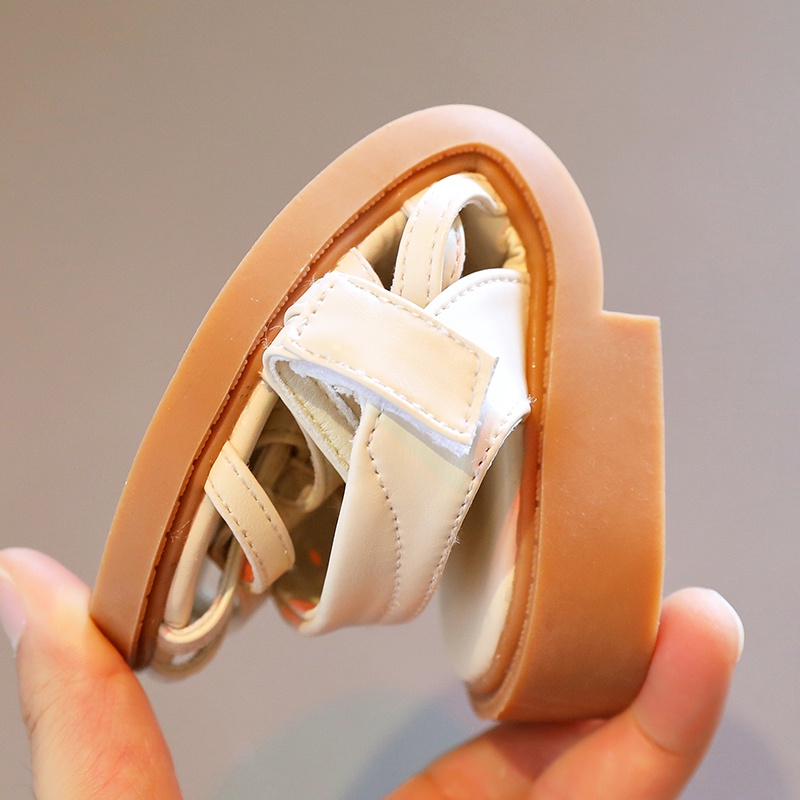 Sandal chiến binh La Mã đế mềm màu trơn chống trượt thời trang cho bé gái 2-16 tuổi