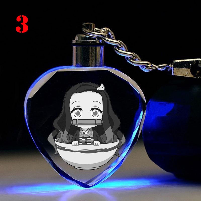 Móc khóa đèn 7 màu pha lê anime Kimetsu no Yaiba - KNY - Baystore