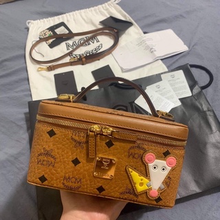 Túi MCM vanity đeo chéo nữ da nâu