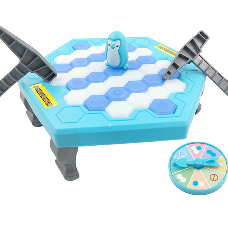 Bộ đồ chơi chim cánh cụt phá băng chơi nhóm 2 người bố mẹ con cái cùng chơi