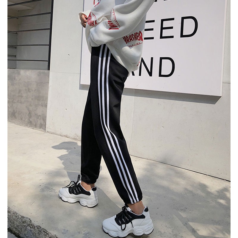 quần 3 sọc suôn unisex nam nữ vải nỉ cotton cao cấp form đẹp - 3 line striped pants