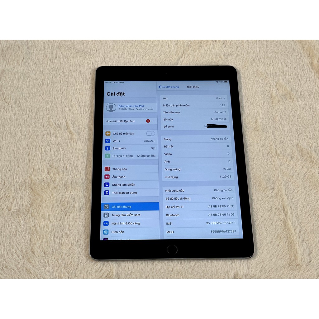 Máy tính bảng Apple iPad Air 2 dung lượng 16GB bản 4G