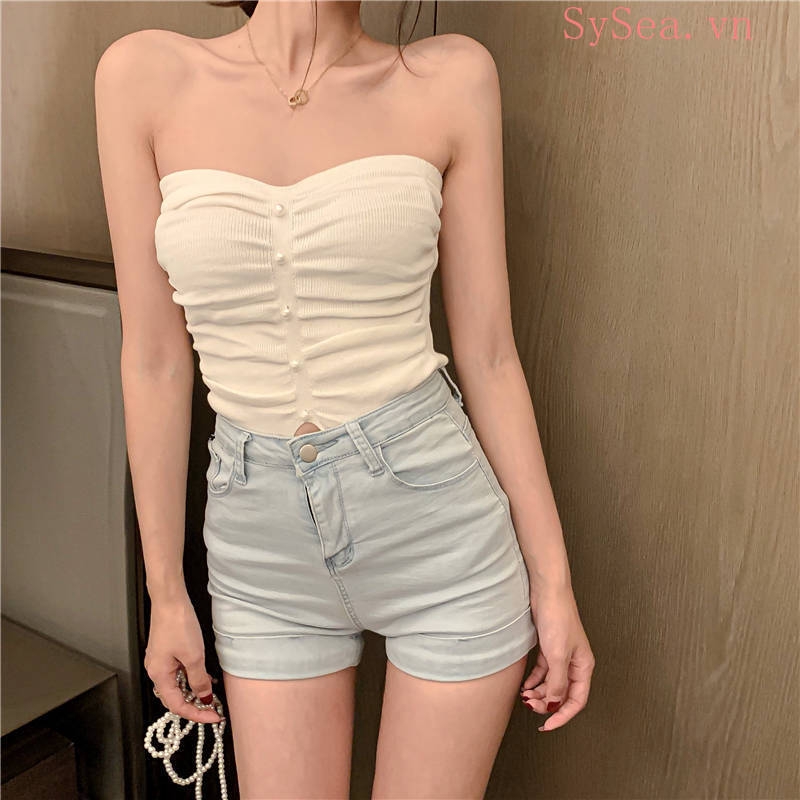 Áo ống dệt kim thiết kế quyến rũ cho nữ