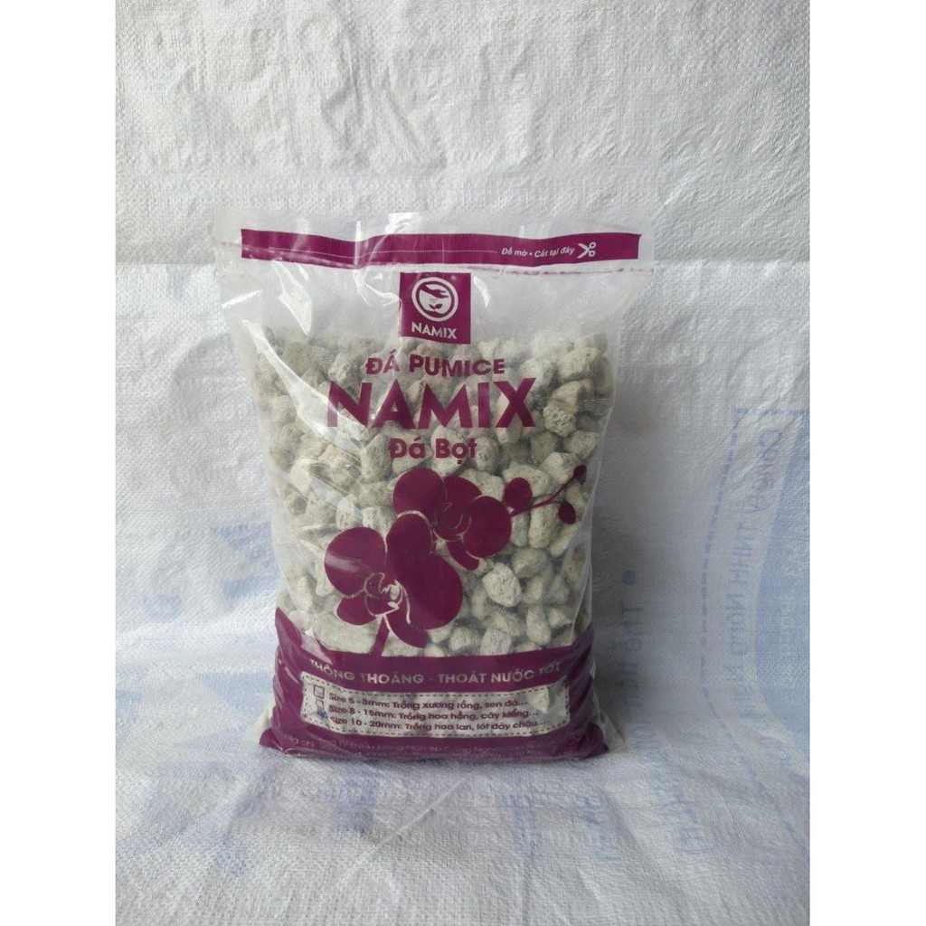 Đá Pumice (đá bọt núi lửa) (size 8-15mm ) trồng cây thoát nước, giữ ẩm, nhẹ trồng ban công, tầng thượng túi 5L (cân lẻ)