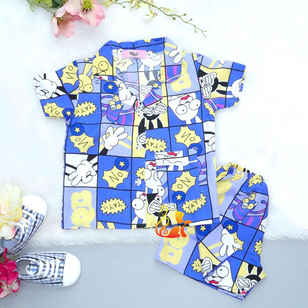 Bộ Đồ Mặc Nhà &quot;Gà - NoYay&quot; Pijama Kate Thái - Cho Bé 8 - 38kg.