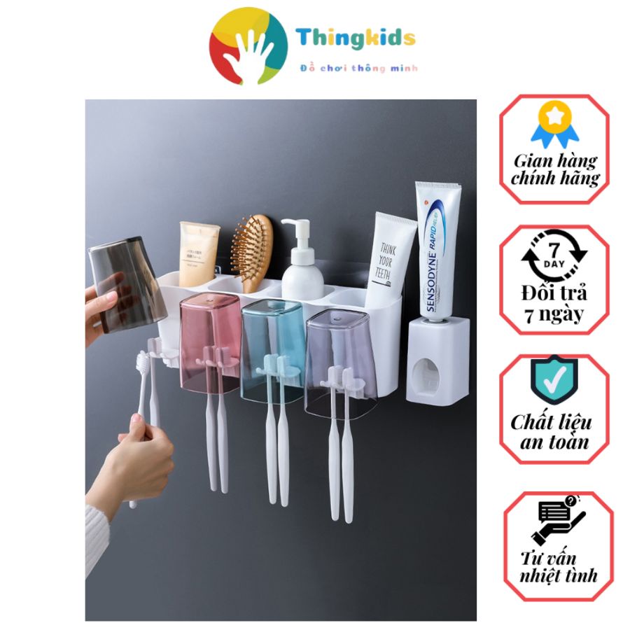 Để kem đánh răng loại 2 3 4 cốc mầu ecoco - Thingkids