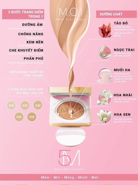 PHẤN NƯỚC M.O.I HỒ NGỌC HÀ _𝟱𝗠 𝗕𝗔𝗕𝗬 𝗦𝗞𝗜𝗡 𝗖𝗨𝗦𝗛𝗜𝗢𝗡 [CHÍNH HÃNG | BigBuy360 - bigbuy360.vn