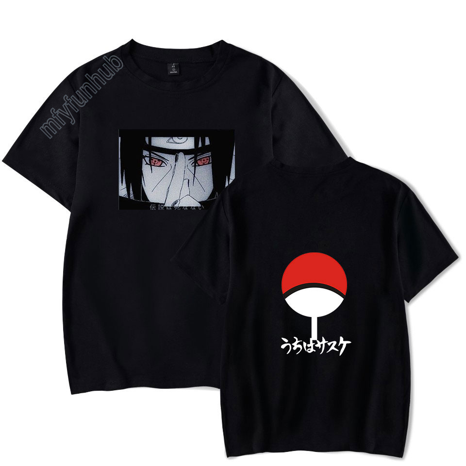Áo Thun In Hình Naruto Uchiha Sasuke Itachi Sharingan Cho Người Lớn/Trẻ Em