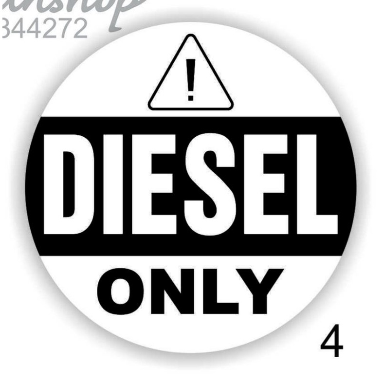 Sticker decal dán xe hơi chữ Dầu/ Diesel Only 12 x12 cm