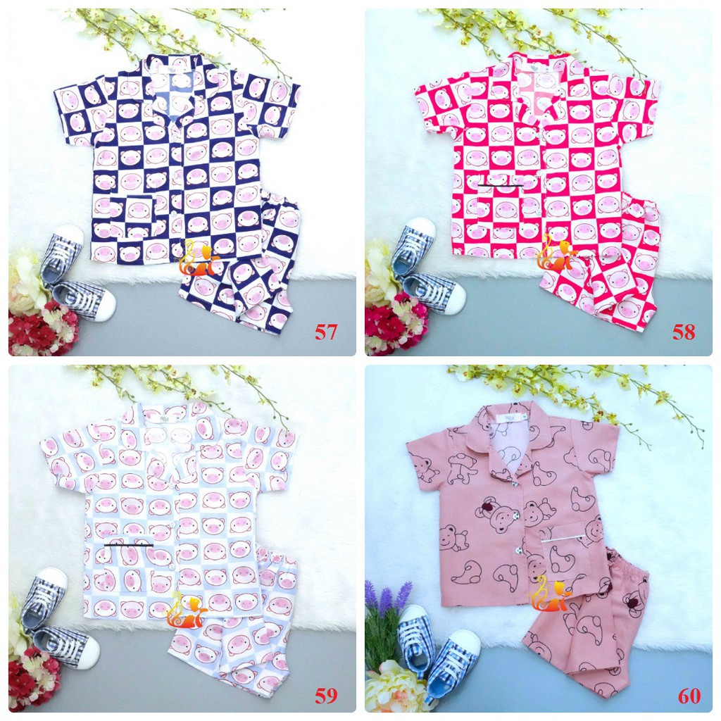 Đồ Bộ Mặc Nhà &quot;Quần Đùi&quot; Pijama Kate Thái - Size số 2 - Cho Bé 8 - 13kg. Từ 1 tuổi - 3 tuổi. (Phần 3).