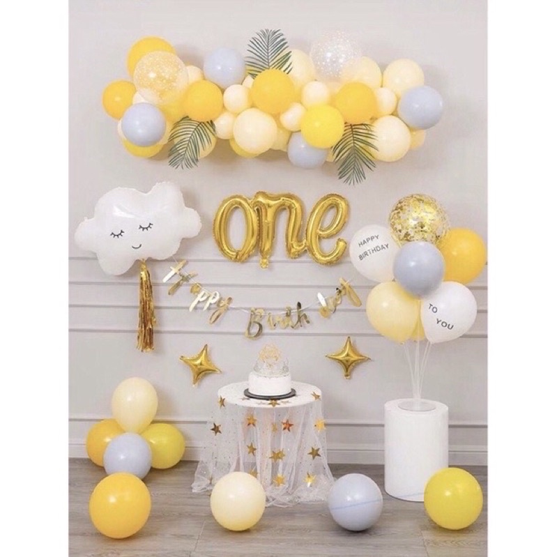 [ Tặng Bơm + Keo Dán] Sét Bóng Trang Trí Sinh Nhật HOT