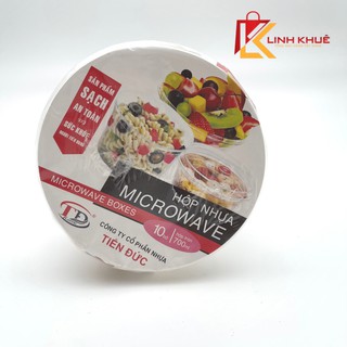 Hộp nhựa tròn 700ml kèm nắp - Hộp Microwave - Sp0009 - Hộp đựng thức ăn - Đồ dùng 1 lần