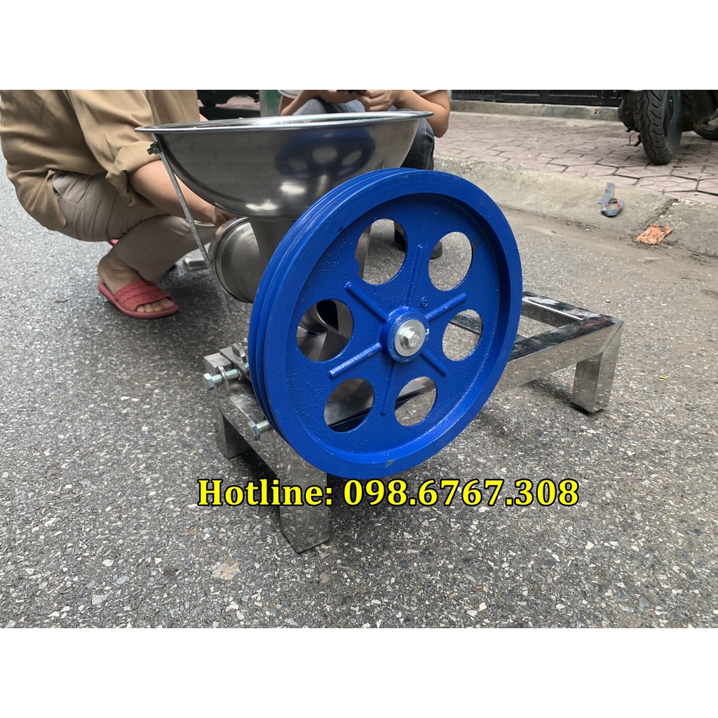 Cối xay xôi làm bánh giày 100% Inox sạch sẽ sáng bóng [Cối không moto]