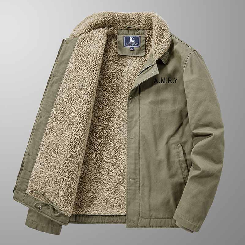 Áo Khoác cotton Lót Nhung Dày Dặn Dáng Rộng Thời Trang Mùa Đông Cho Nam