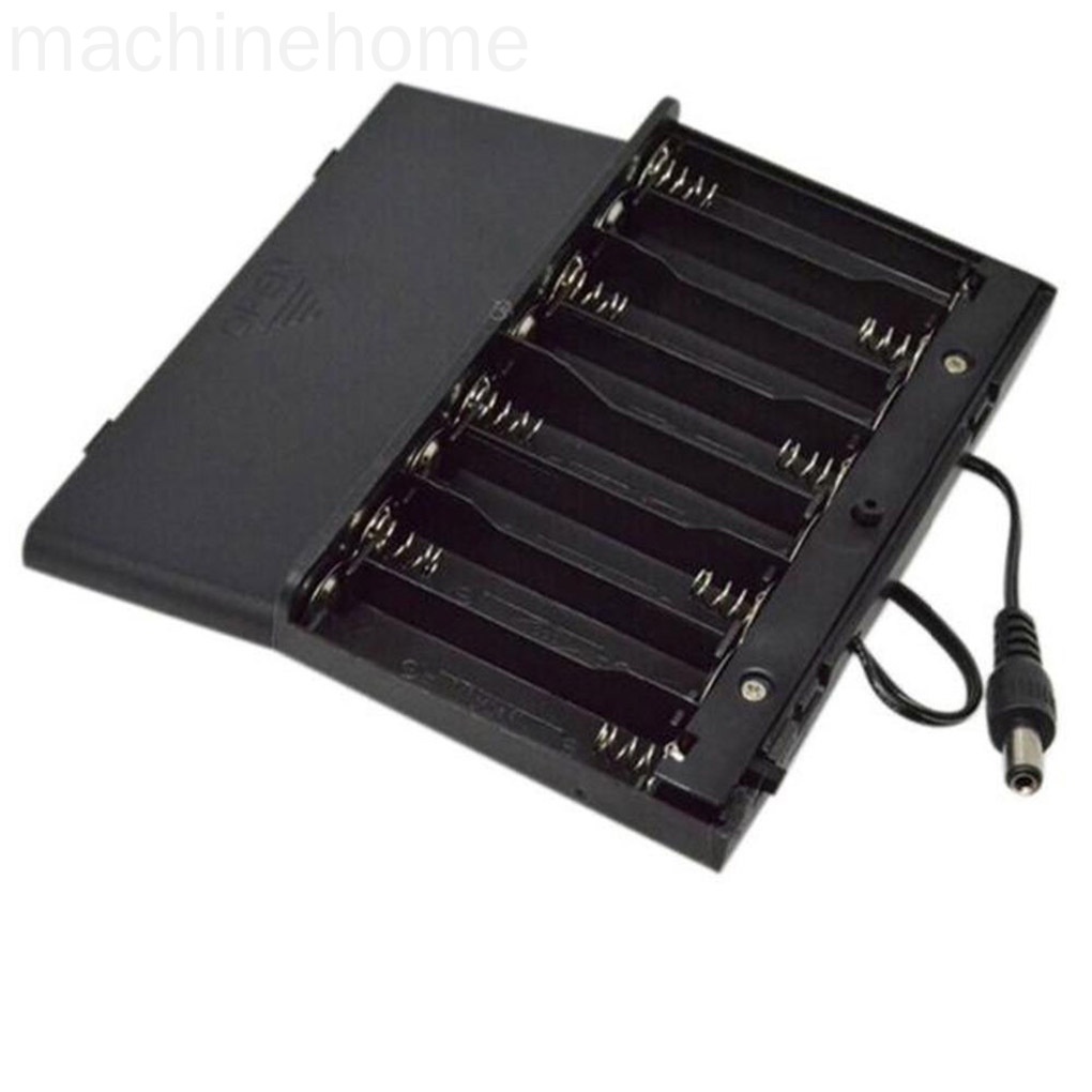Hộp Pin Sạc Dự Phòng Có Dây Công Tắc ON/Off 12V AA DIY Kèm Nắp Cho Máy Móc