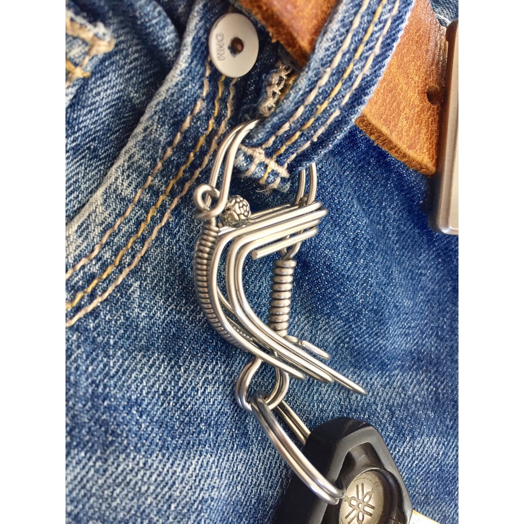 Móc Khóa Inox 304 Uốn Hình Chú Chim Sẻ