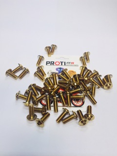 Bộ 4 ốc Proti 8 ly vàng gắn đĩa xe máy