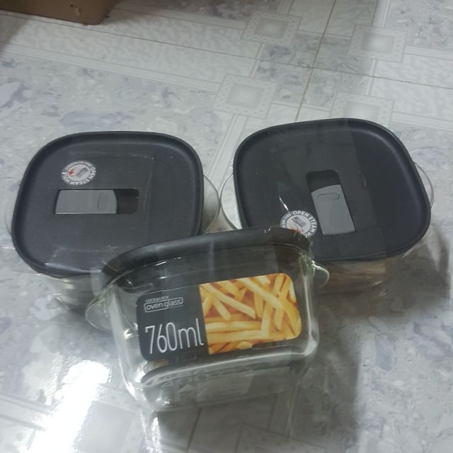 Thố thủy tinh Lock & Lock 760ml, có quay 2 bên