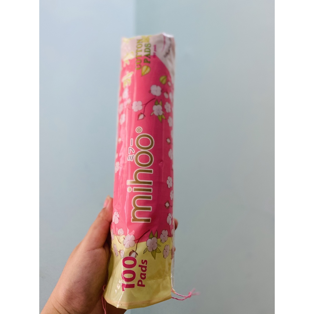 Ống đựng BÔNG TẨY TRANG Kokimi 240 pads MIHOO 200 MIẾNG MỀM MẠI 100% COTTON