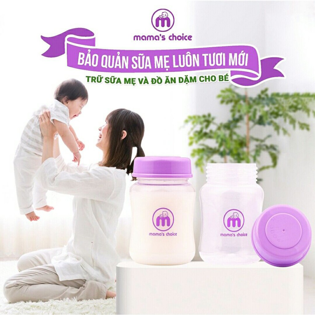 Bình Đựng Trữ Sữa Cổ Rộng Mama's Choice 180ml | Tương Thích Các Loại Máy Hút Sữa Cổ Rộng Spectra, Avent