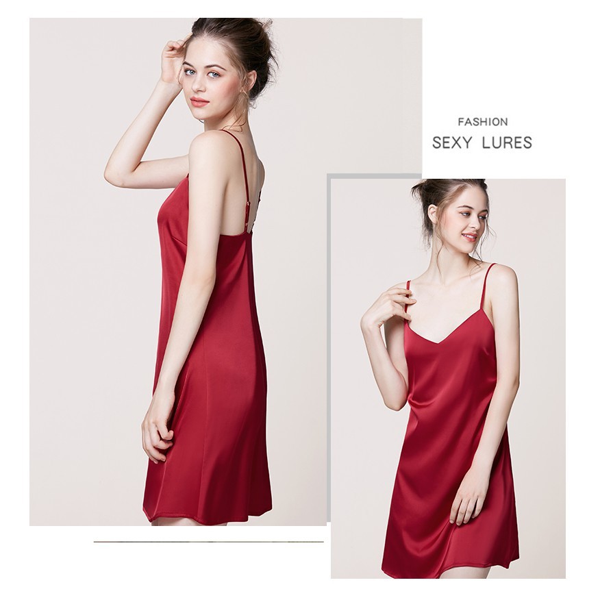 Đầm ngủ Satin lụa Cực phẩm  Bảo Linh M901_Váy Ngủ 2 Dây Sexy | BigBuy360 - bigbuy360.vn