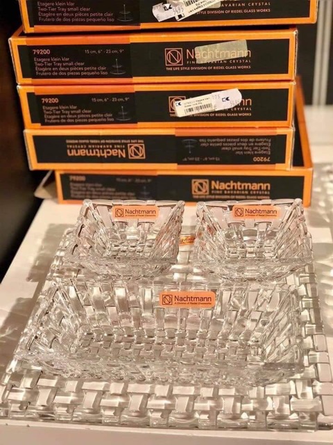 SET KHAY ĐĨA PHA LÊ NACHTMANN 4 MÓN  BOSSA NOVA đựng mứt Tết, hoa quả các loại hạt - made in Germany