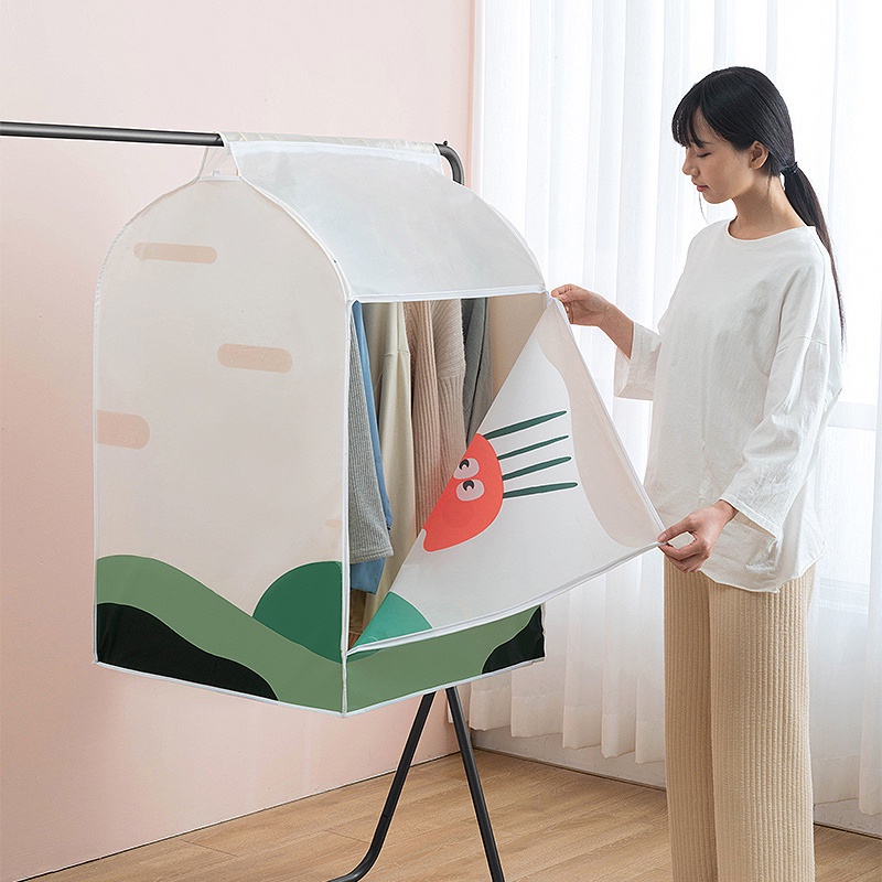 Túi bọc quần áo chống bụi, bọc áo chống bụi bigsize vải dày chống thấm nước có khóa kéo