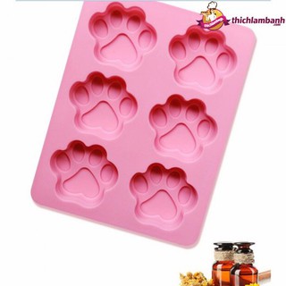 TLB - Khuôn silicon 6 bàn chân chó