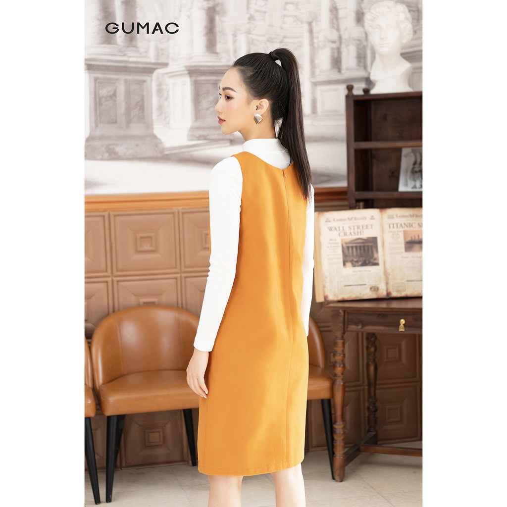 Đầm dạ suông có túi GUMAC DA12253 [Không kèm áo trong