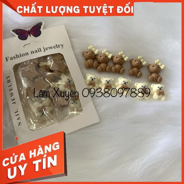 Set trang trí hình thú GIÁ RẺ 1 set trang trí gồm 10 em thú nhỏ, mix đủ kiểu, đủ màu giá sỉ đẹp cho tiệm nail họcvie