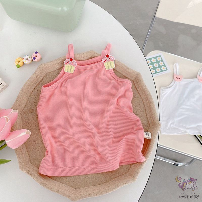 Áo Sát Nách Kiểu Hoạt Hình Xinh Xắn Phong Cách Hàn Quốc Cho Bé Gái