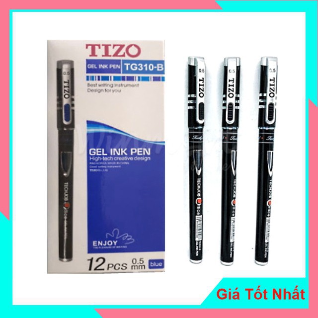 10 cây Bút Bi Nước Tizo TG310 Ngòi 0.5mm Loại 1