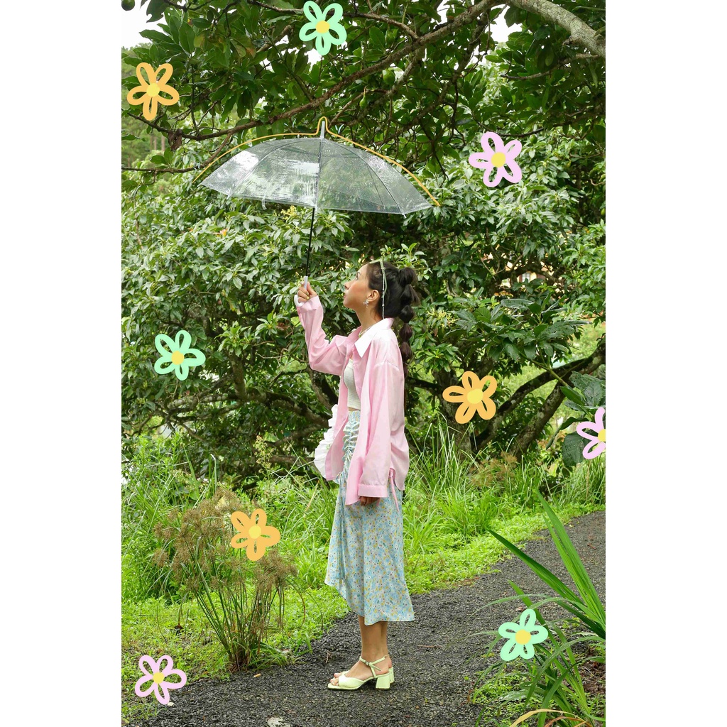 Chân váy dài loe nhẹ ôm eo có dây rút bên hông Rutche Skirt By Gum Tailor