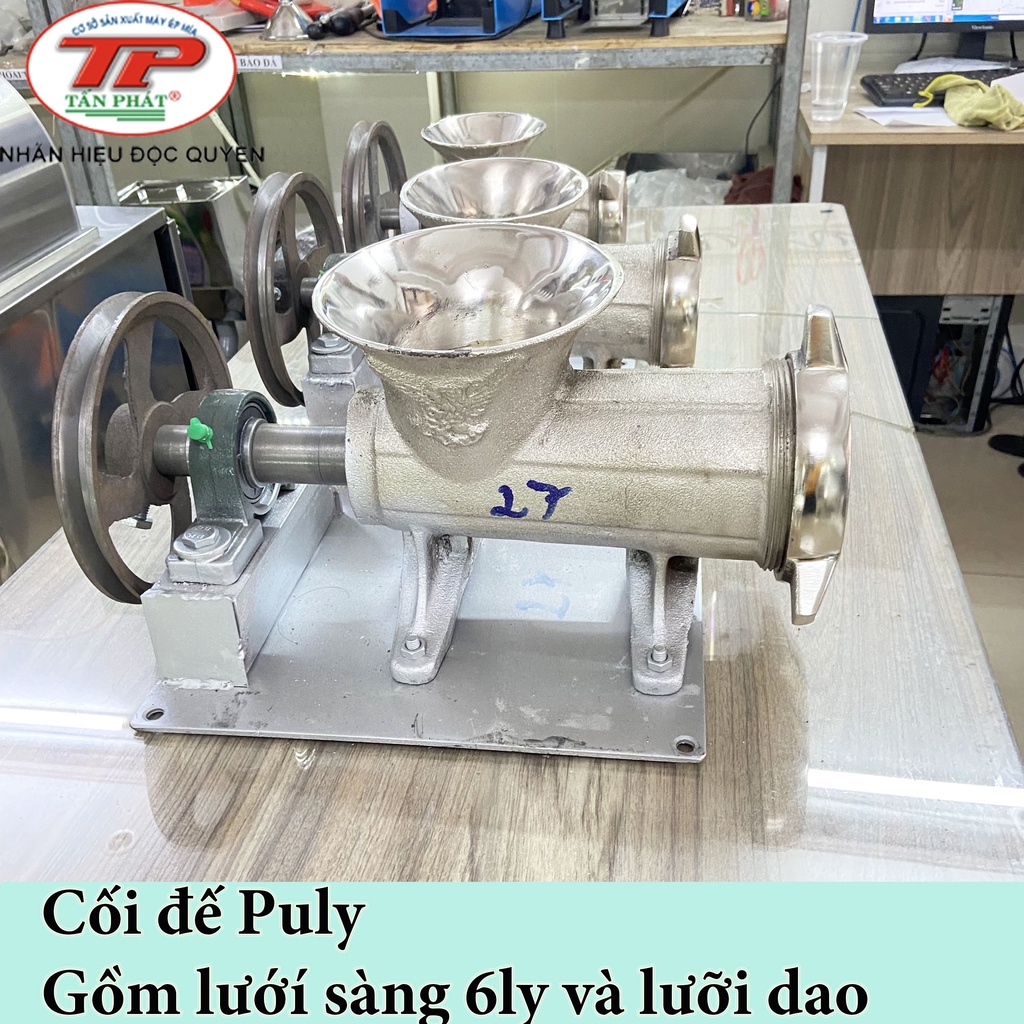 Cối gang xay thịt, cá - đùn thịt cá (Không motor) - sỉ lẻ Cối puly xay thịt Cối 22