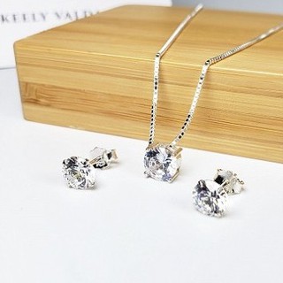 Bộ Trang sức Bạc Ý Nụ ROSS Trắng Xinh KEELY VALDA