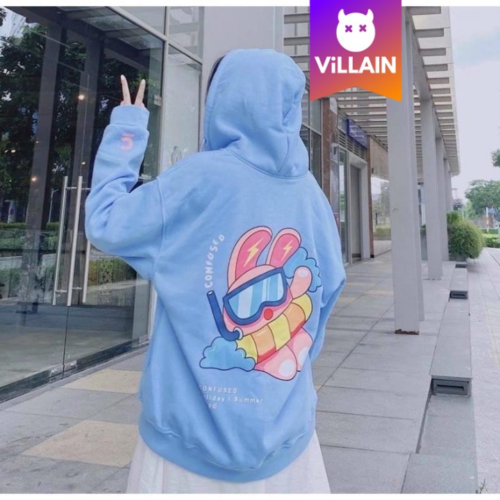Áo Khoác Nỉ Hoodie Zip Thỏ Nam Nữ Unisex Dày Dặn -  Villain