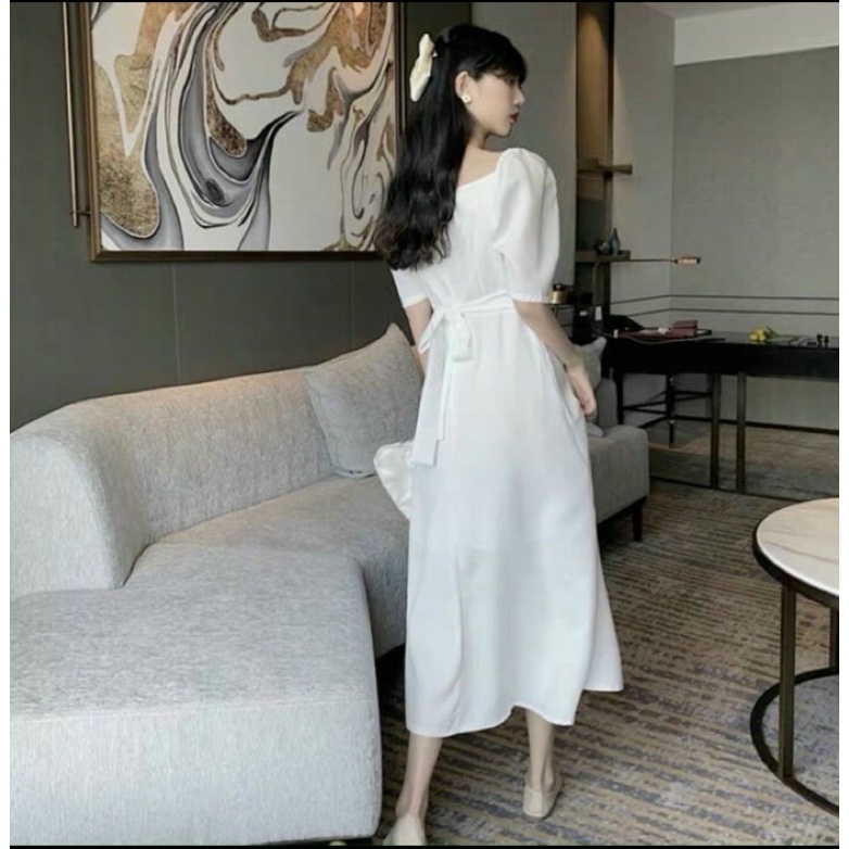 váy trắng dự tiệc chụp hình kỷ yếu siêu xinh-bán chạy nhất shopee-đầm trắng dự tiệc dáng dài-min house clothing | BigBuy360 - bigbuy360.vn