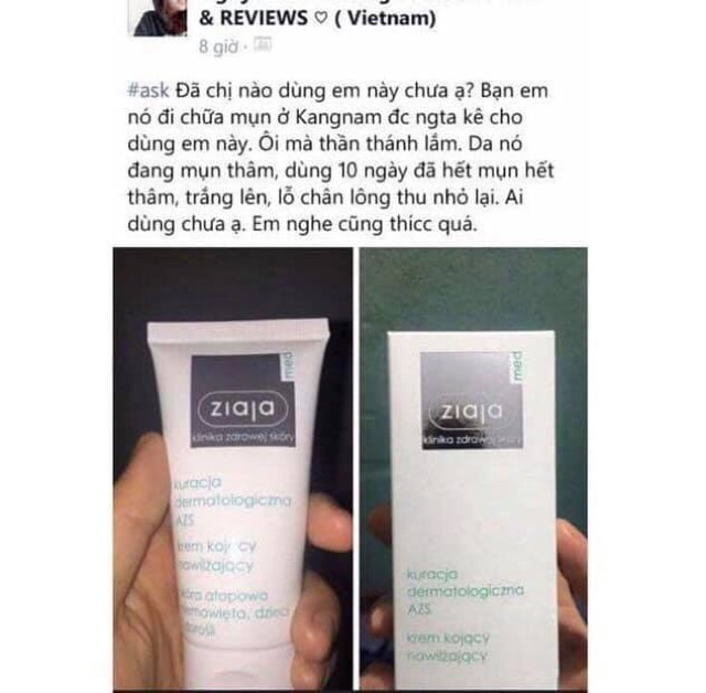 Kem Dưỡng Ẩm Ziajaa Med hàng Balan 50ml