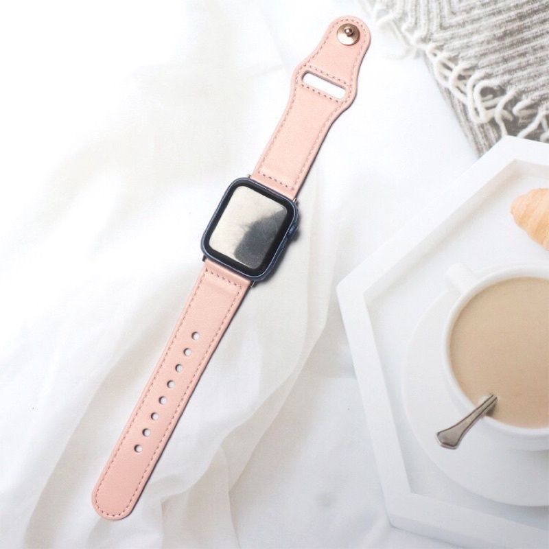 DÂY DA PU MÀU HỔNG CỰC XINH CHO APPLE WATCH