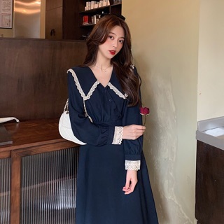 Đầm tay dài phối ren (sẵn)