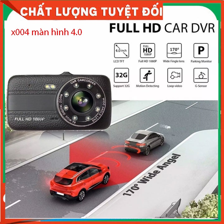 [kèm thẻ 32g] Camera hành trình ô tô Onviz X004 Camera  màn hình 4 inch full HD, ghi hình đa chiều, có chế độ ghi đè