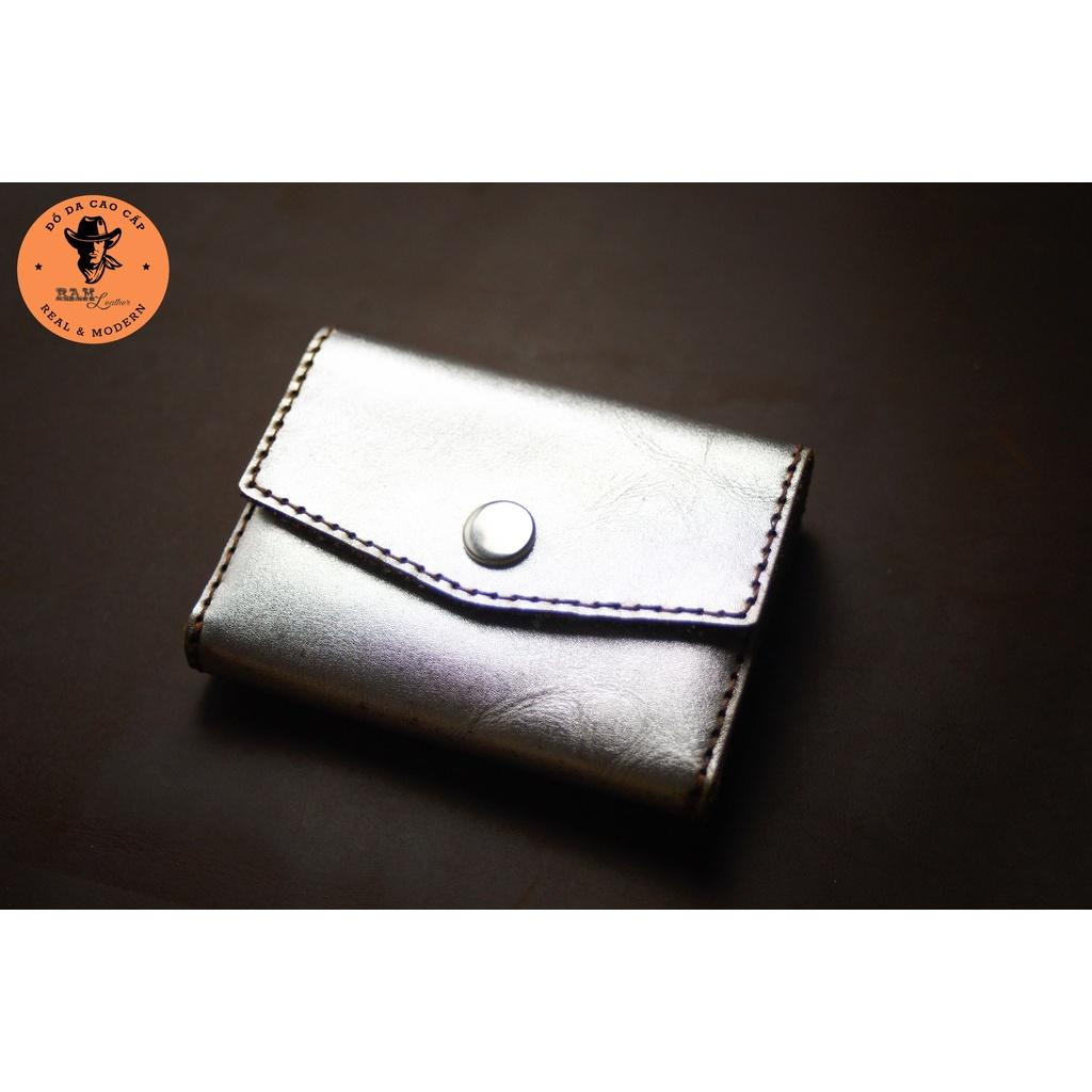 Ví Nữ Da Bò Màu Trắng Bạc Cao Cấp - Ram Leather