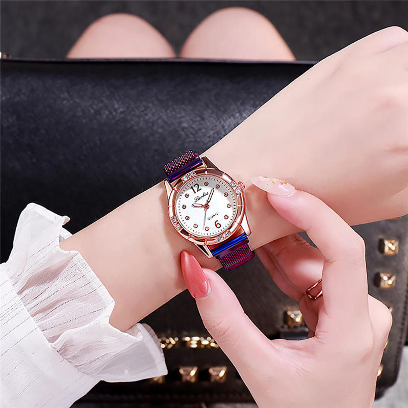 ZOLFA New Fashion Rose Gold Ladies Analog Watches Luxury Rhinestone Womens Quartz Watch Elegant Magnet Buckle Ladies Wrist Accessories Đồng hồ nữ