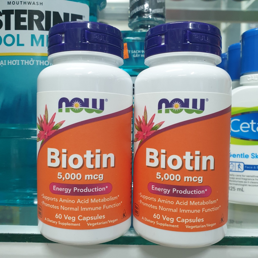 VEGAN - Viên Uống Ngăn ngừa Rụng Và Mọc Tóc Biotin 5000mcg 60 Viên