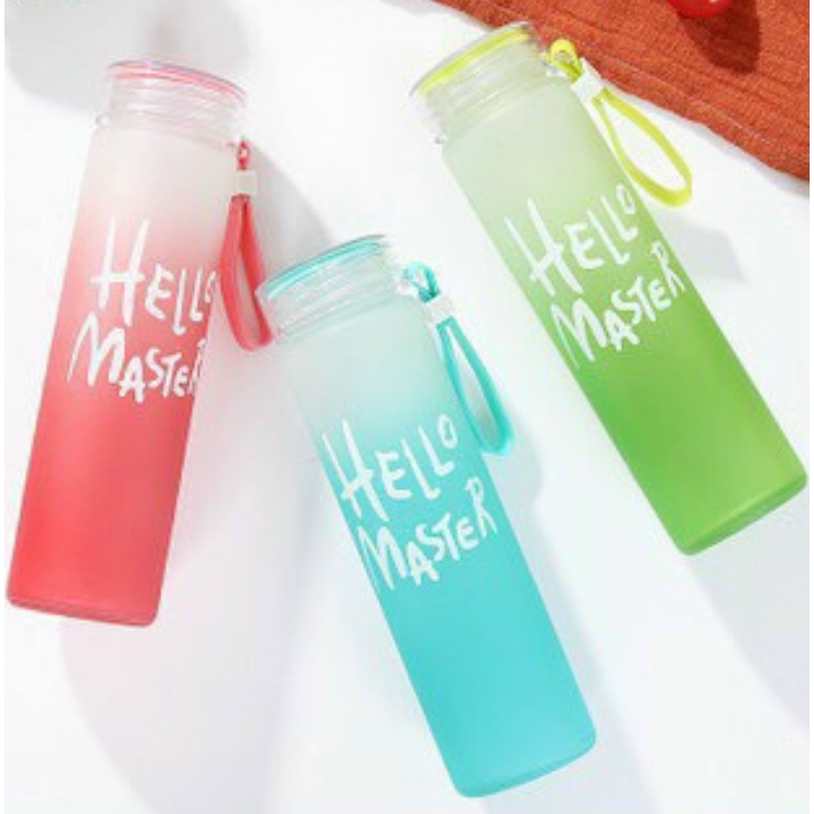 Bình Nước Detox 400 - 480ml Có Quai Xách Tiện Lợi Hello Master - Bình Nước Thủy Tinh