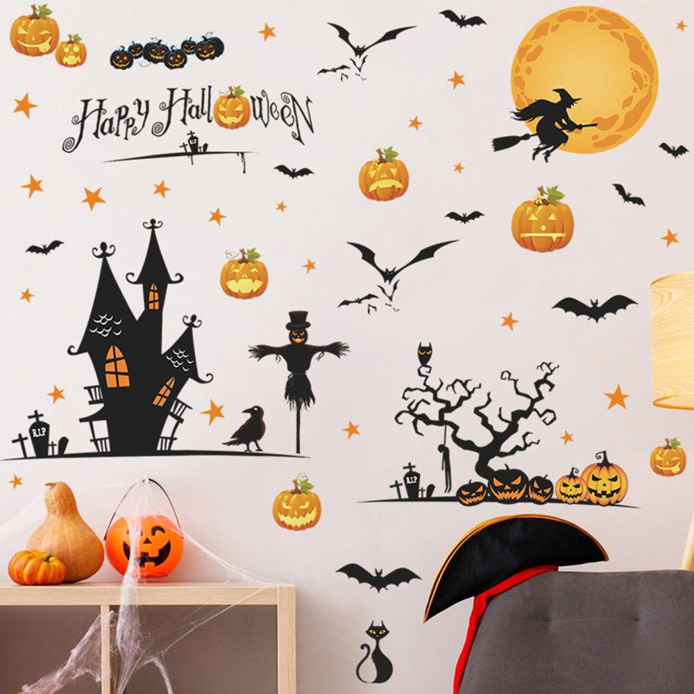Sticker Dán Tường Họa Tiết Hình Con Ma Dùng Trang Trí Halloween