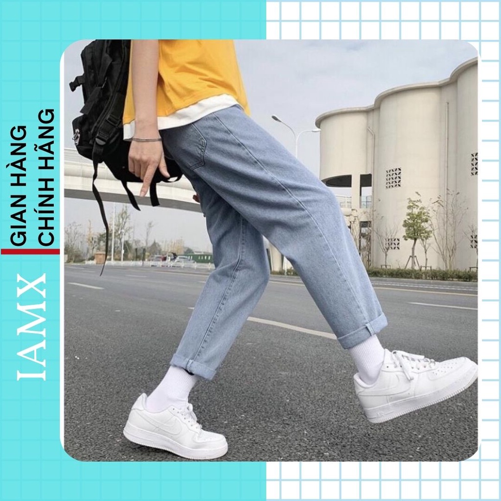 Quần jean Baggy nam ống suông, quần bò nam Hàn Quốc hot trend 2022