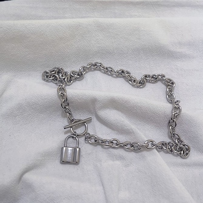 Dây Chuyền Mặt Hình Ổ Khóa Độc Đáo Cá Tính Phong Cách Hip-Hop