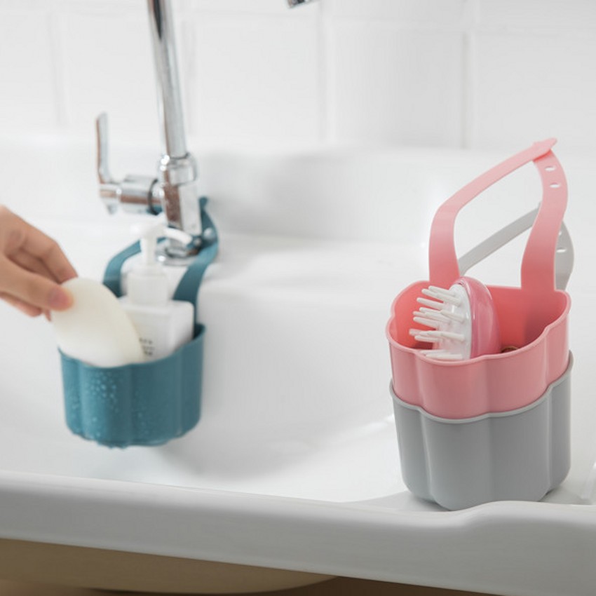 Giỏ treo đựng đồ rửa chén nhà bếp/đồ nhà tắm có rãnh thoát nước