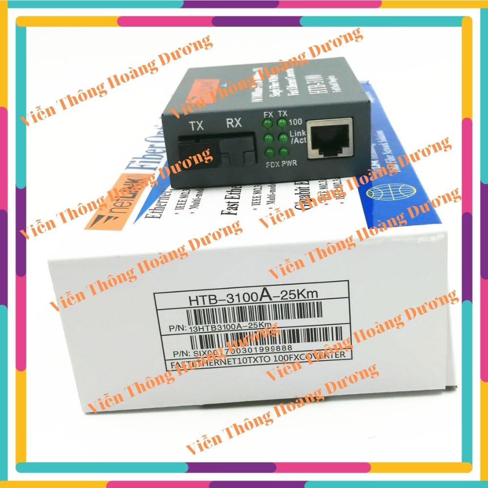 Bộ Chuyển Đổi Quang Điện Netlink HTB 3100 AB 25Km, Cặp 2 Converter quang